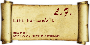 Lihi Fortunát névjegykártya